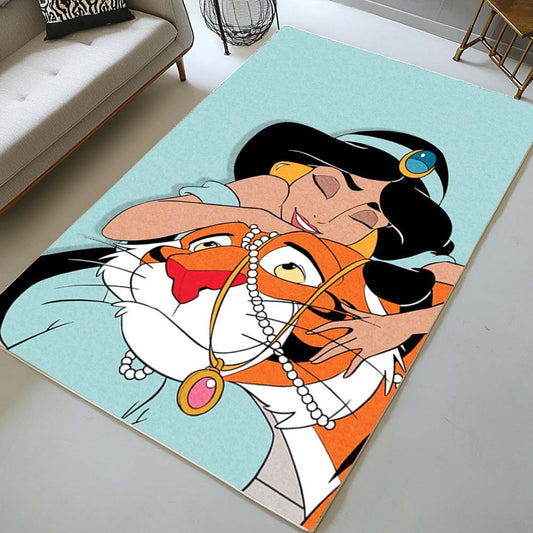 Jasmine Princess and the tiger Rajah Aladdin Rug