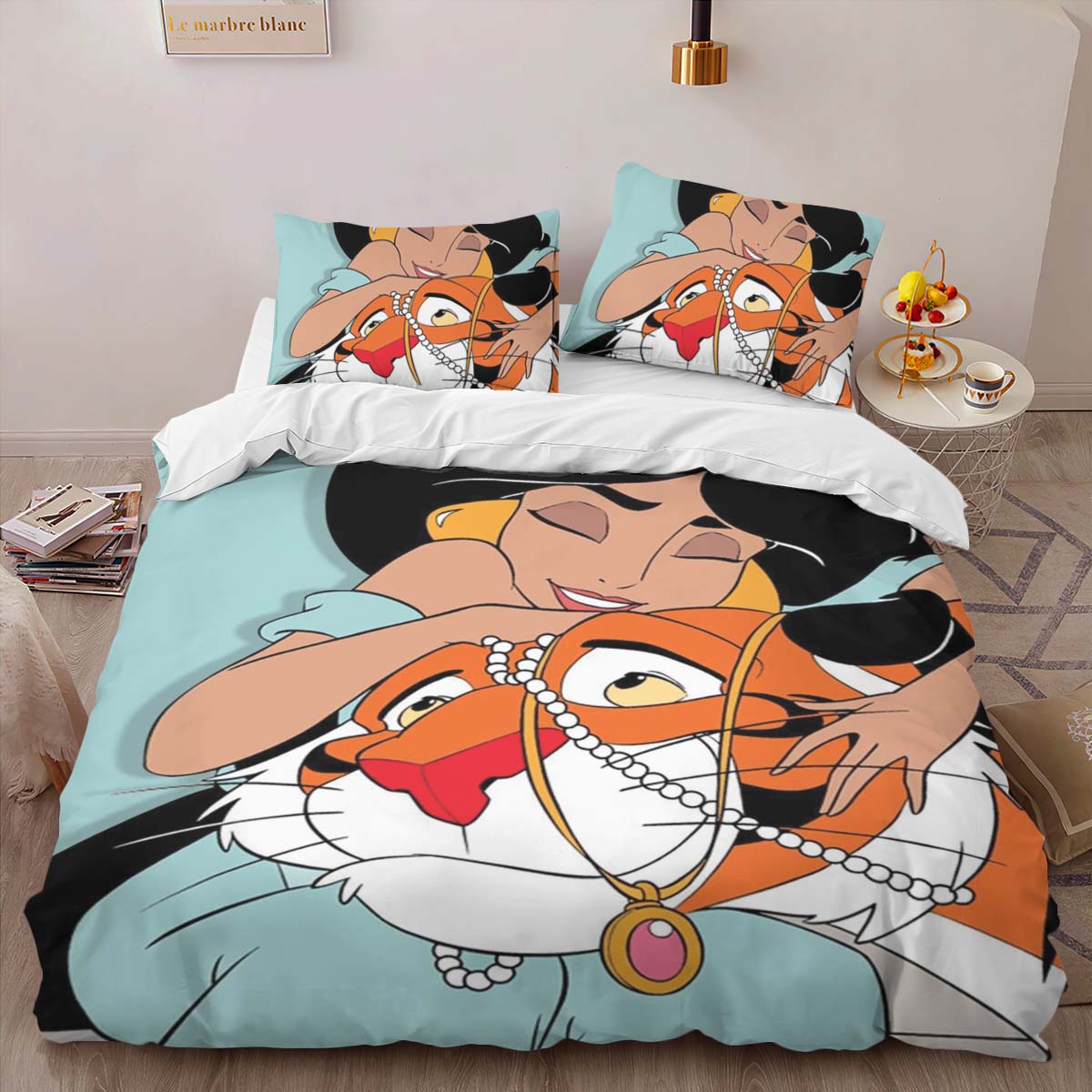 Jasmine Princess and the tiger Rajah Aladdin Duvet Cover 2