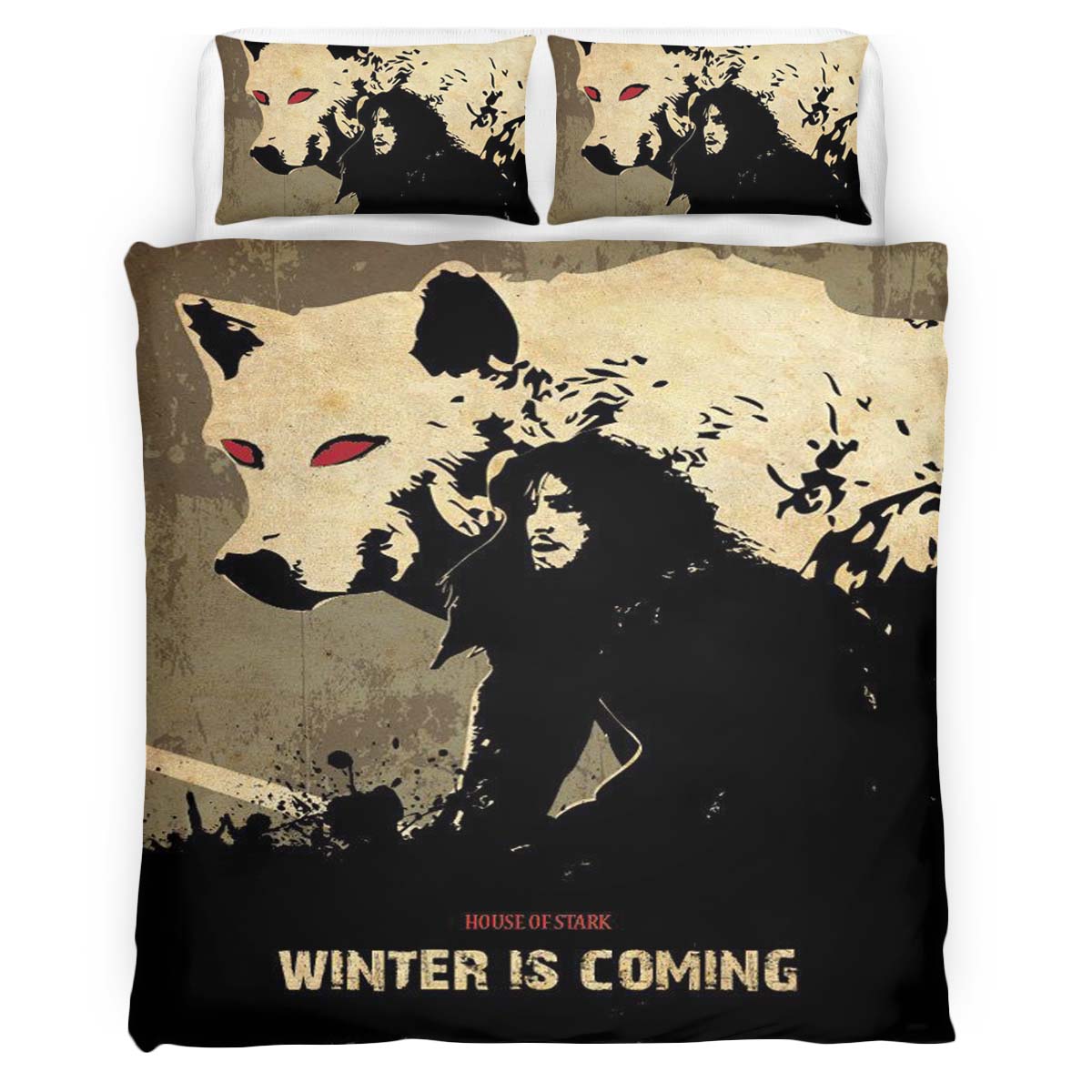 Jon Snow House of Stark Winter is Coming Duvet Cover
