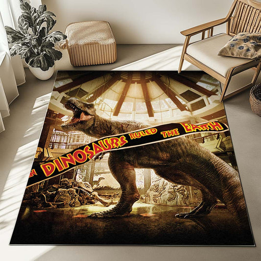 Jurassic World Dinosaur In Museum Rug