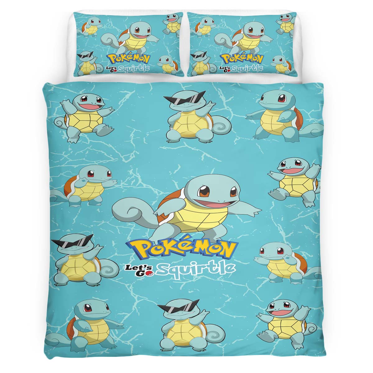 Let's Go Squirte Pokemon Duvet Cover