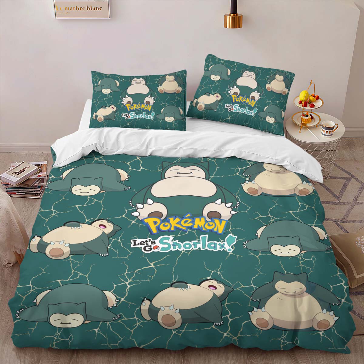 Lets go Snorlax Pokemon Duvet Cover 2
