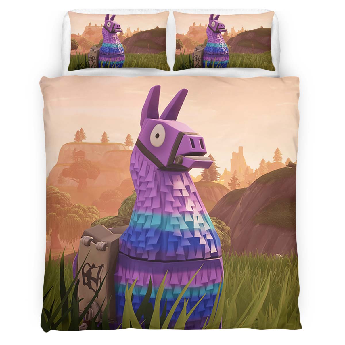 Loot Llama Fortnite Battle Royale Duvet Cover