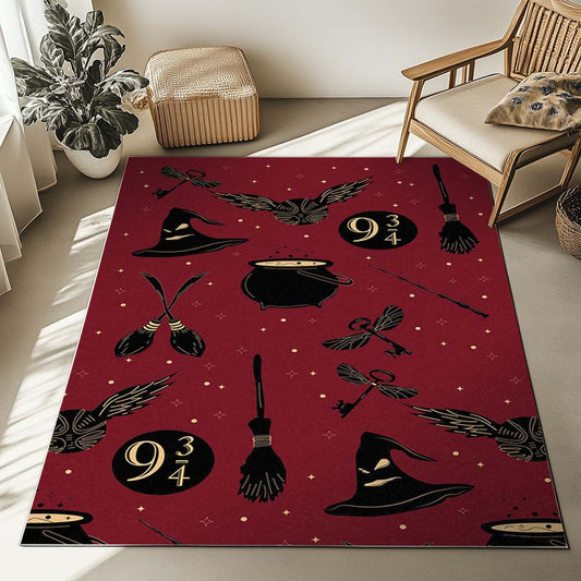 Magical Things Harry Potter Symbols Nimbus 2000 Sorting Hat Rug