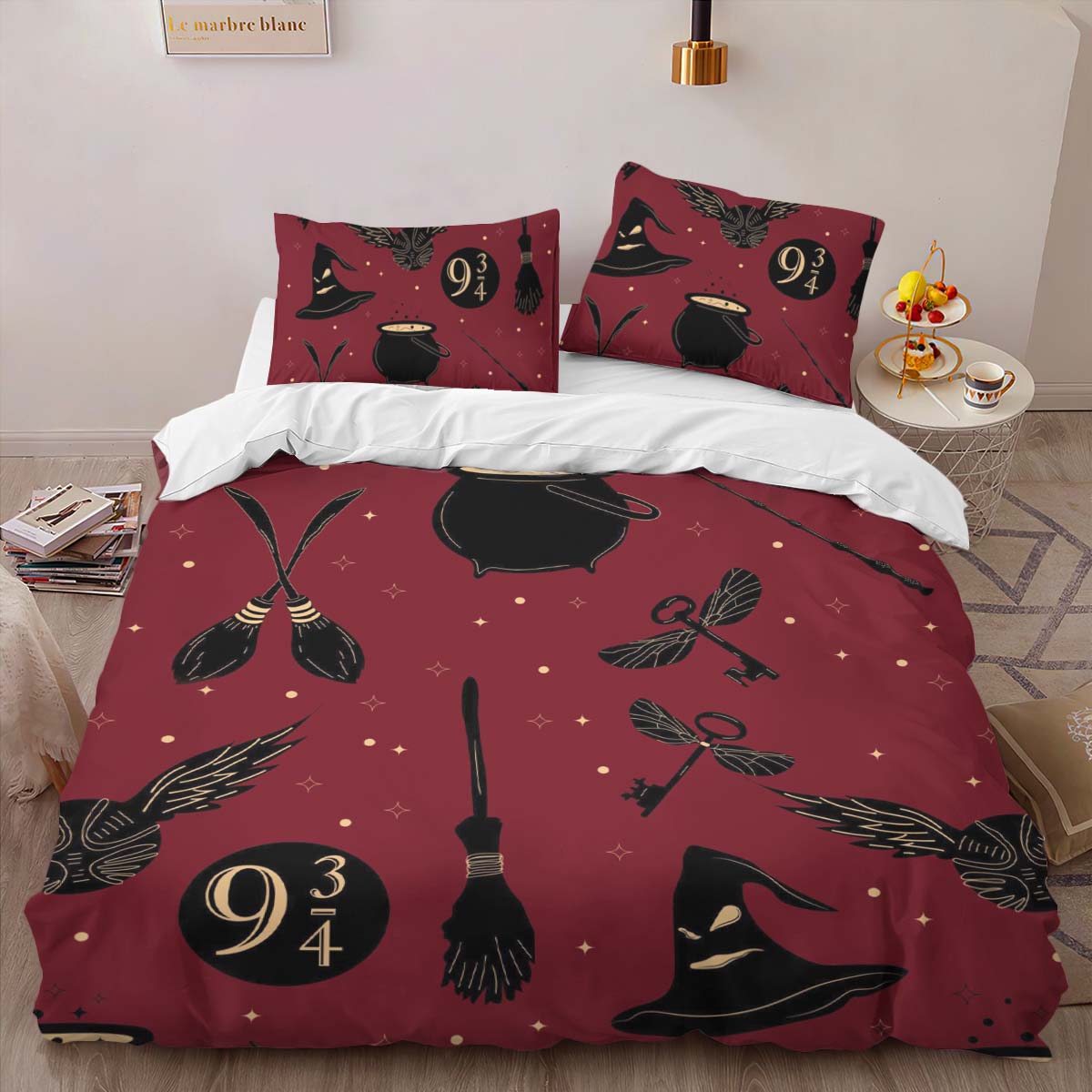Magical Things Harry Potter Symbols Nimbus 2000 Sorting Hat Duvet Cover 2