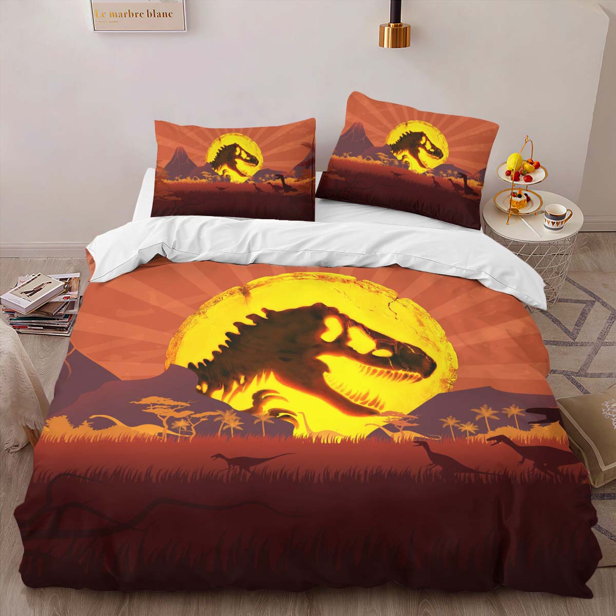 Majestic View Of Jurassic Park In Striking Duvet Cover 2