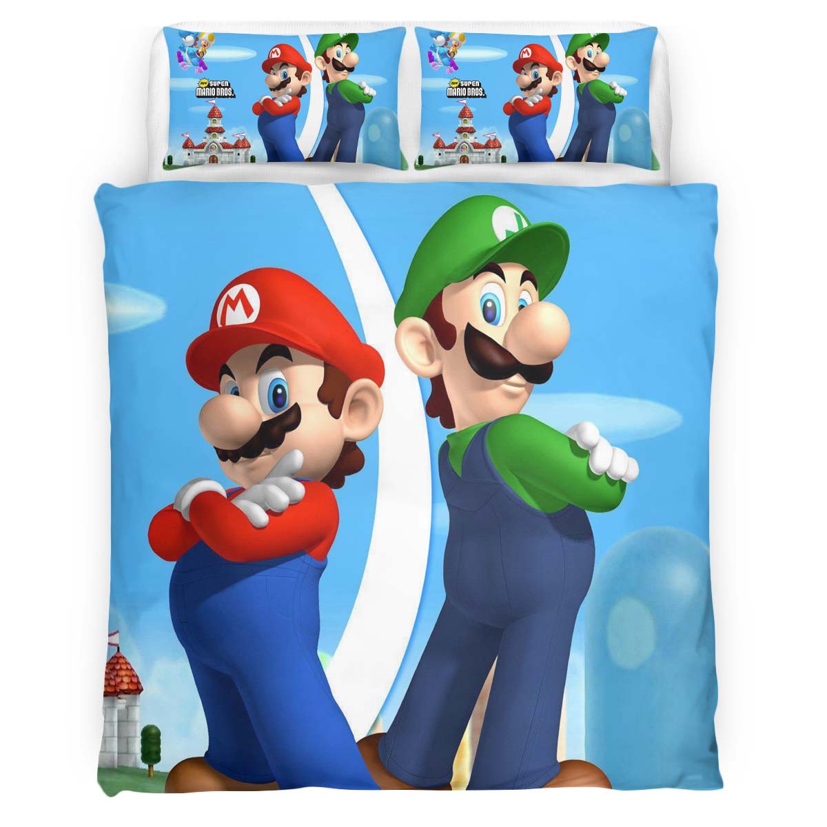 Mario and Luigi Super Mario 3 Duvet Cover