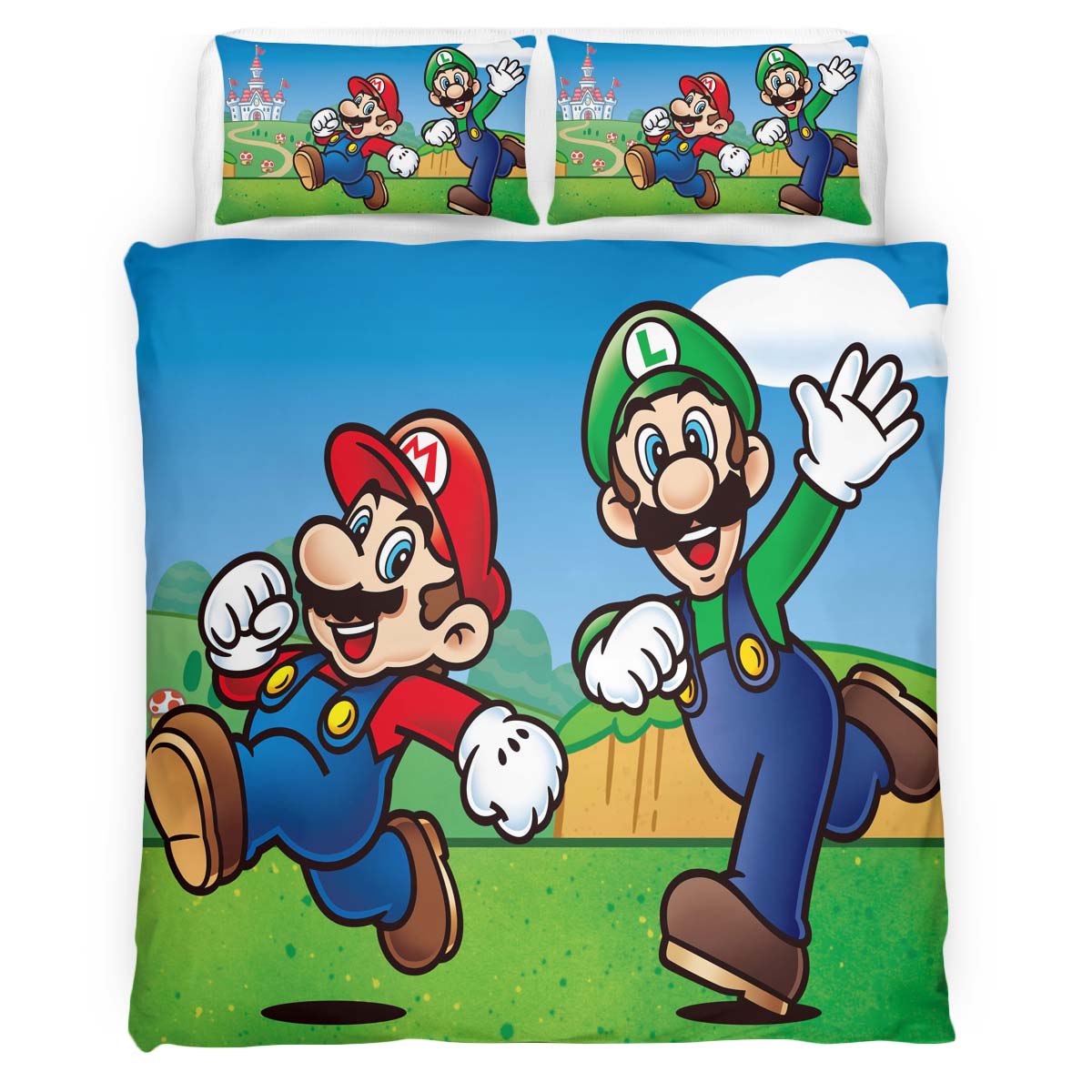 Mario and Luigi Super Mario 4 Duvet Cover