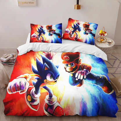 Mario and Sonic 1 Duvet Cover 2