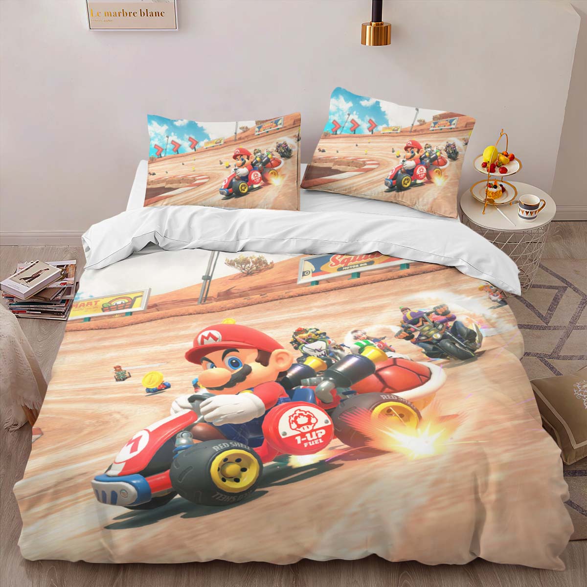 Mario in Mario Kart World 3 Duvet Cover 2