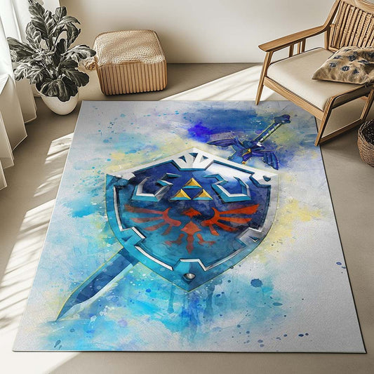 Master Sword and Hylian Shield The Legend of Zelda 3 Rug