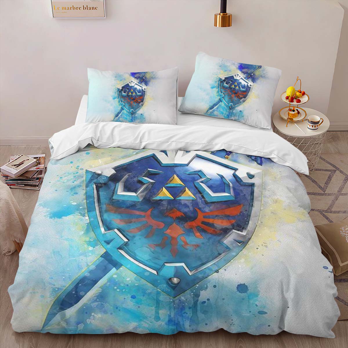 Master Sword and Hylian Shield The Legend of Zelda 3 Duvet Cover 2