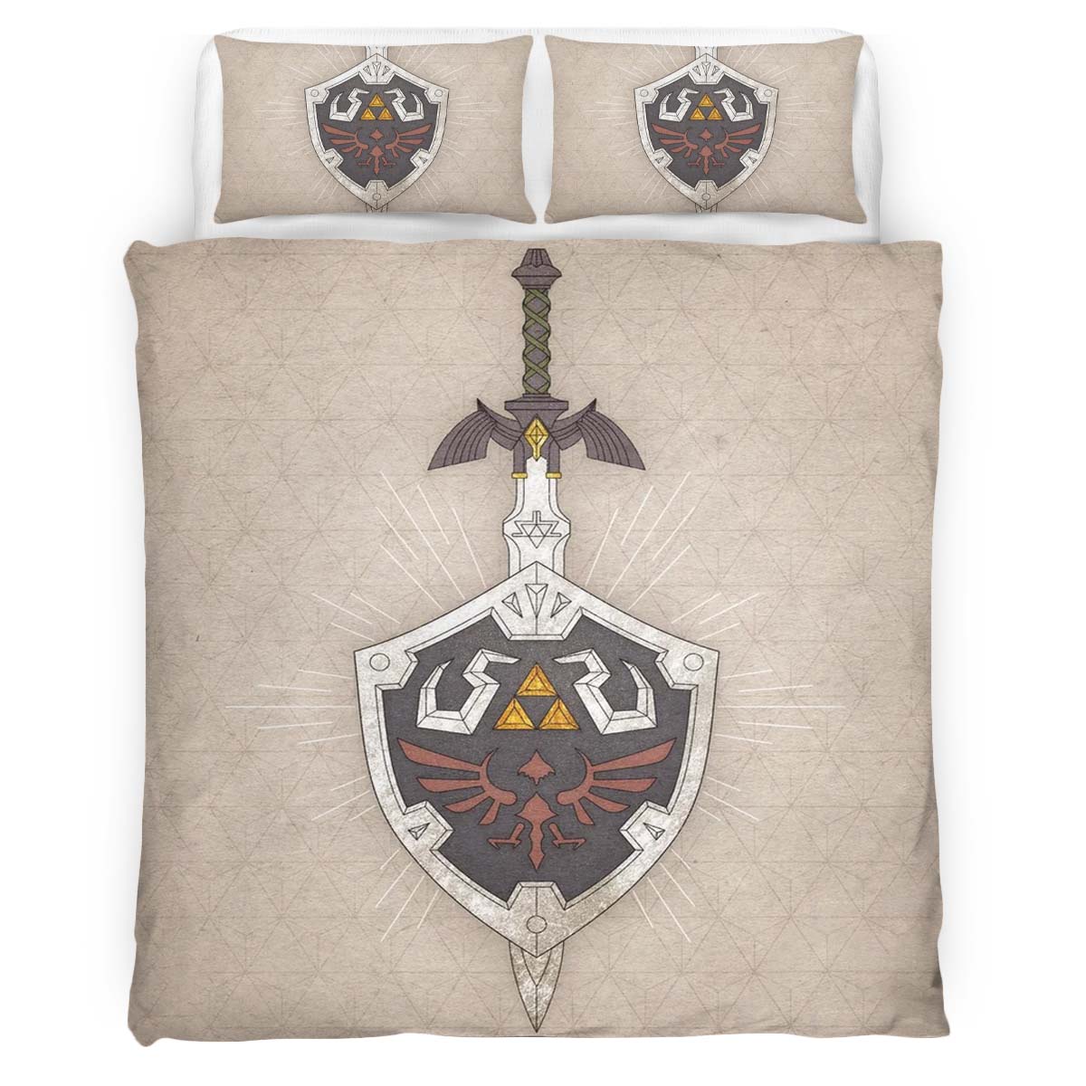 Master Sword and Hylian Shield The Legend of Zelda Duvet Cover