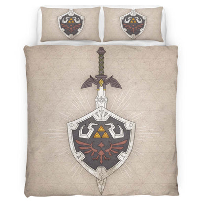 Master Sword and Hylian Shield The Legend of Zelda Duvet Cover