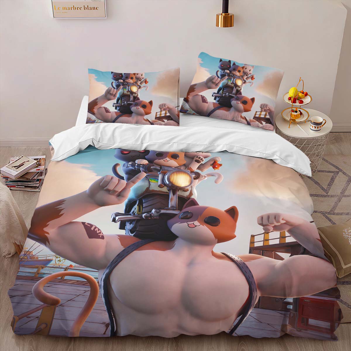 Meowscles Kit Skin Fortnite Happy Duvet Cover 2