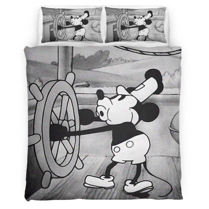 Mickey Mouse on a boat Duvet Cover