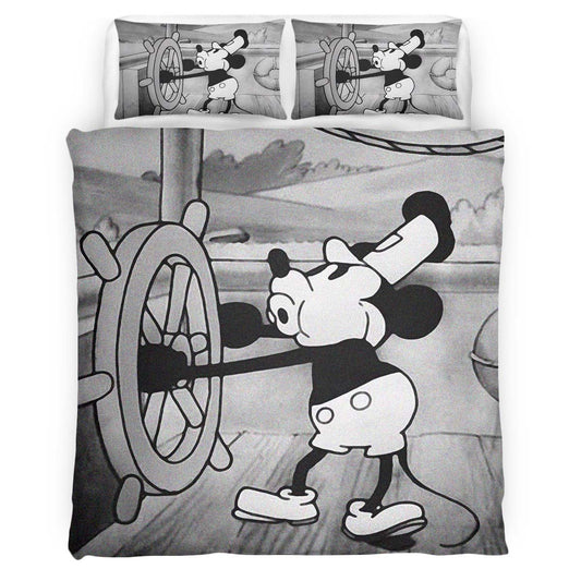 Mickey Mouse on a boat Duvet Cover