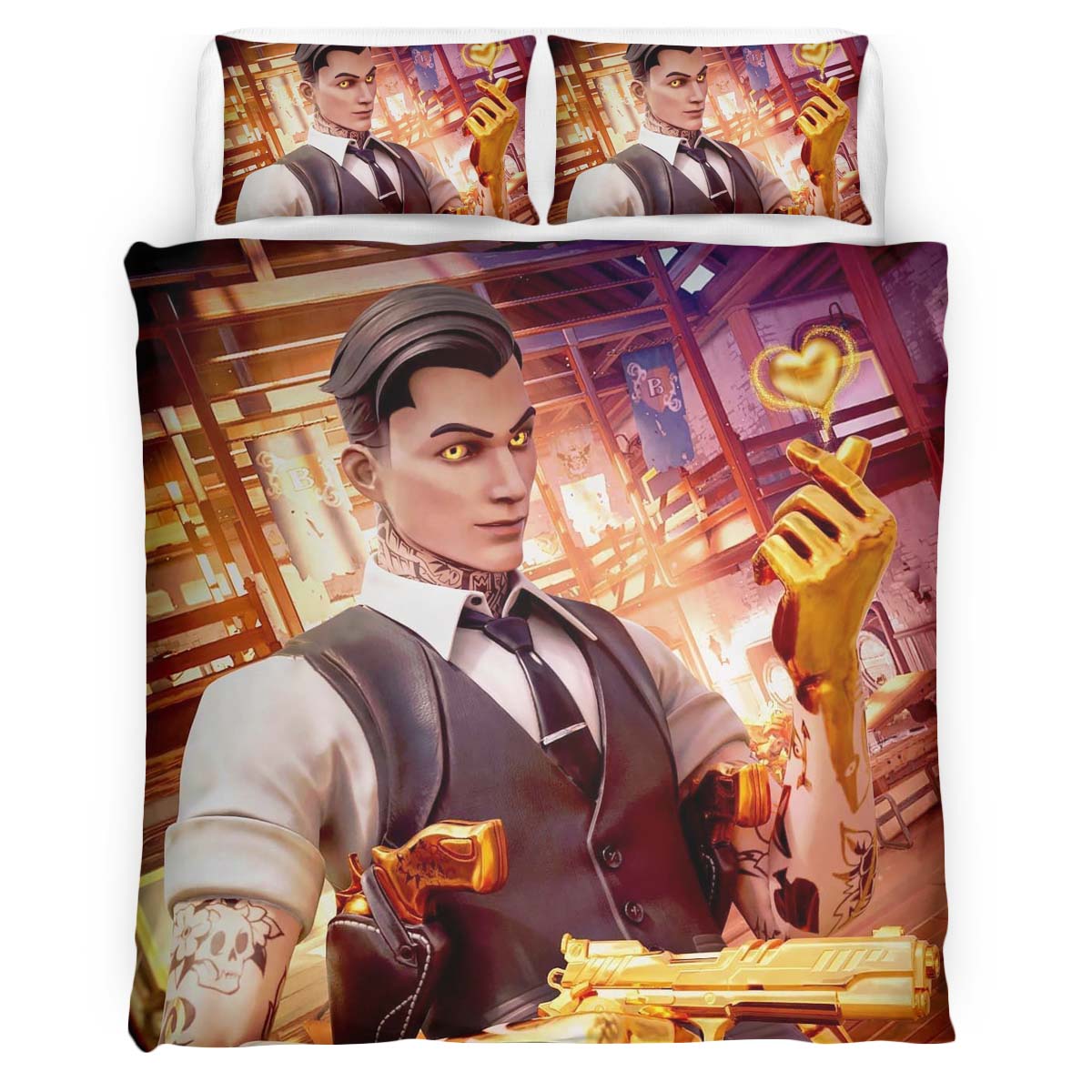 Midas Skin Cool Skin Fortnite Duvet Cover