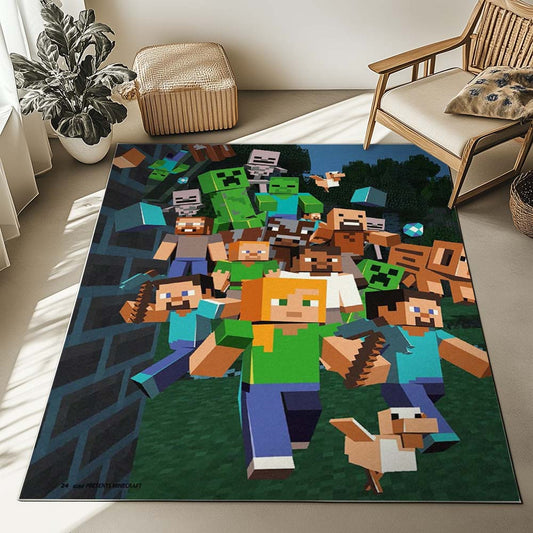 Minecraft All Characters Villains and Good Characters Rug
