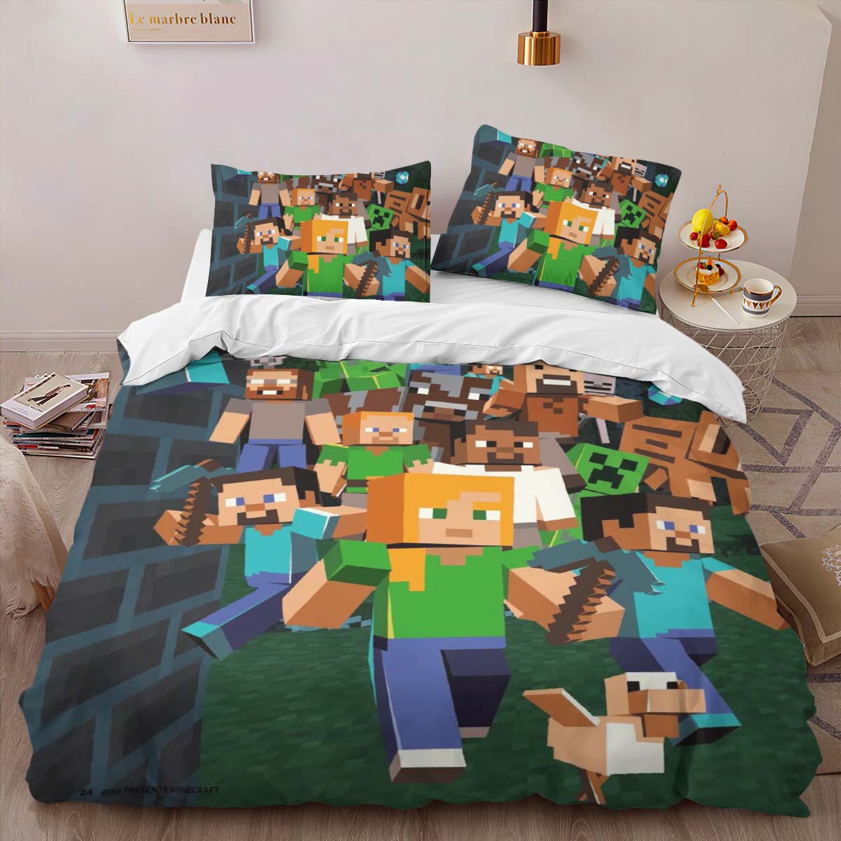Minecraft All Characters Villains and Good Characters Duvet Cover 2