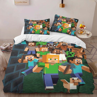 Minecraft All Characters Villains and Good Characters Duvet Cover 2