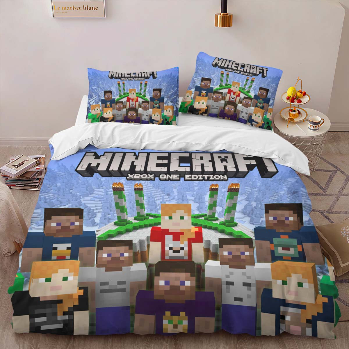 Minecraft All Characters allies in the game Duvet Cover 2