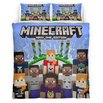 Minecraft All Characters allies in the game Duvet Cover