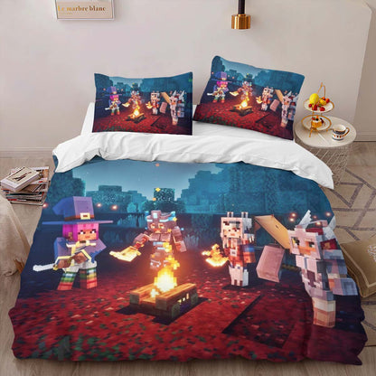 Minecraft Allies Dark Forest Nether corruption biome Duvet Cover 2