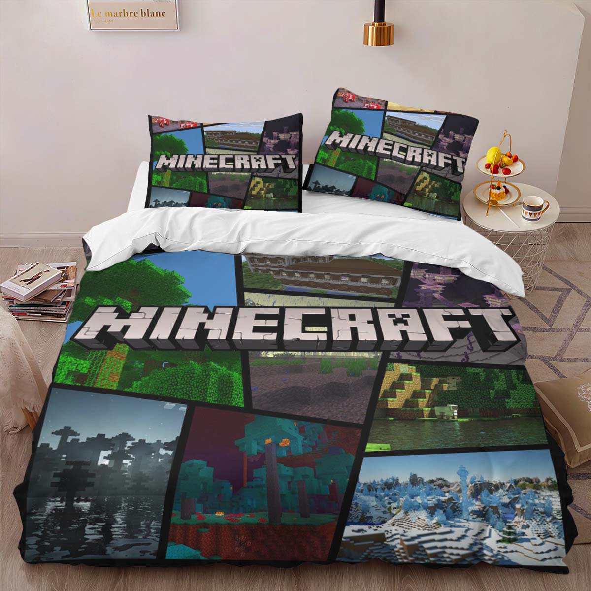 Minecraft Biome Plains Tundra Nether Duvet Cover 2