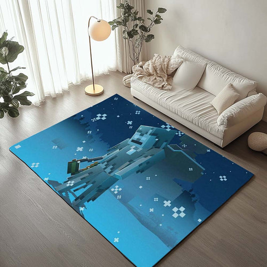 Minecraft Character in Tundra Biome Rug
