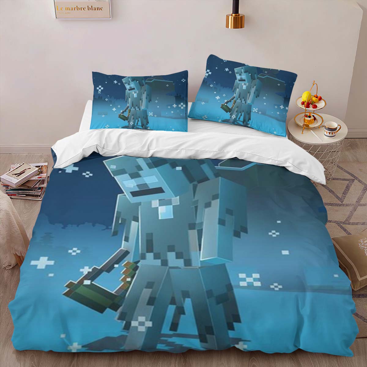 Minecraft Character in Tundra Biome Duvet Cover 2