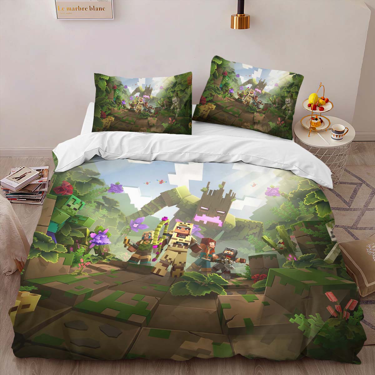 Minecraft Characters Forest Biome Oak Birch Duvet Cover 2