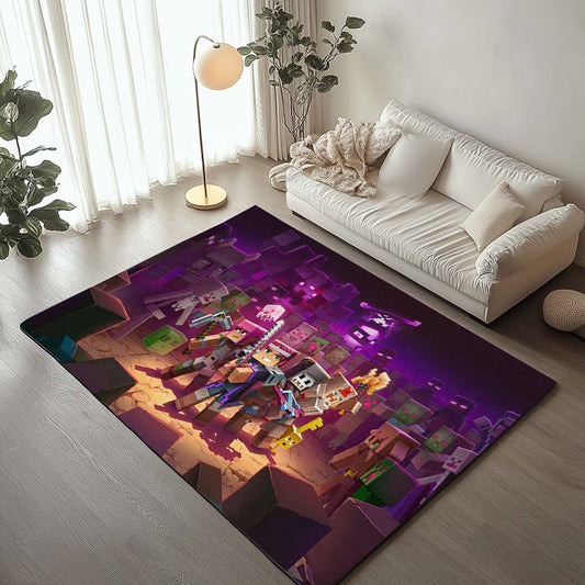 Minecraft Characters in Nether Biome Rug