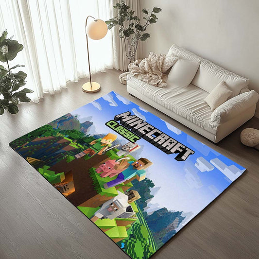 Minecraft Classic All Characters Steve Alex and Friends Rug