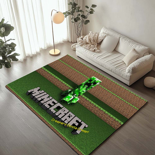 Minecraft Classic Creeper unhappy Rug