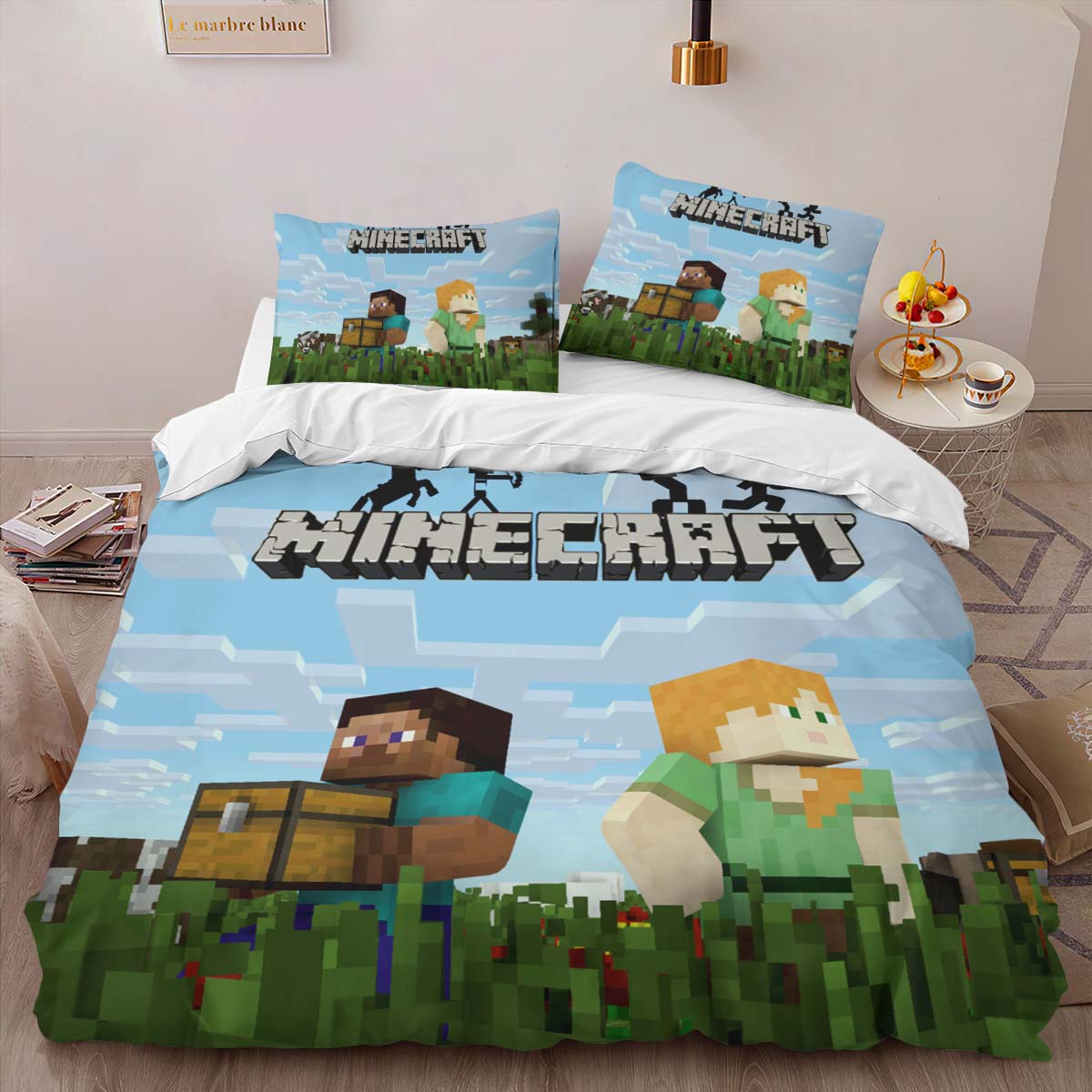 Minecraft Classic Steve with Alex Duvet Cover 2