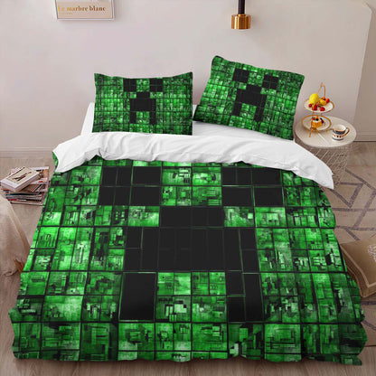 Minecraft Creeper Face 2 Duvet Cover 2