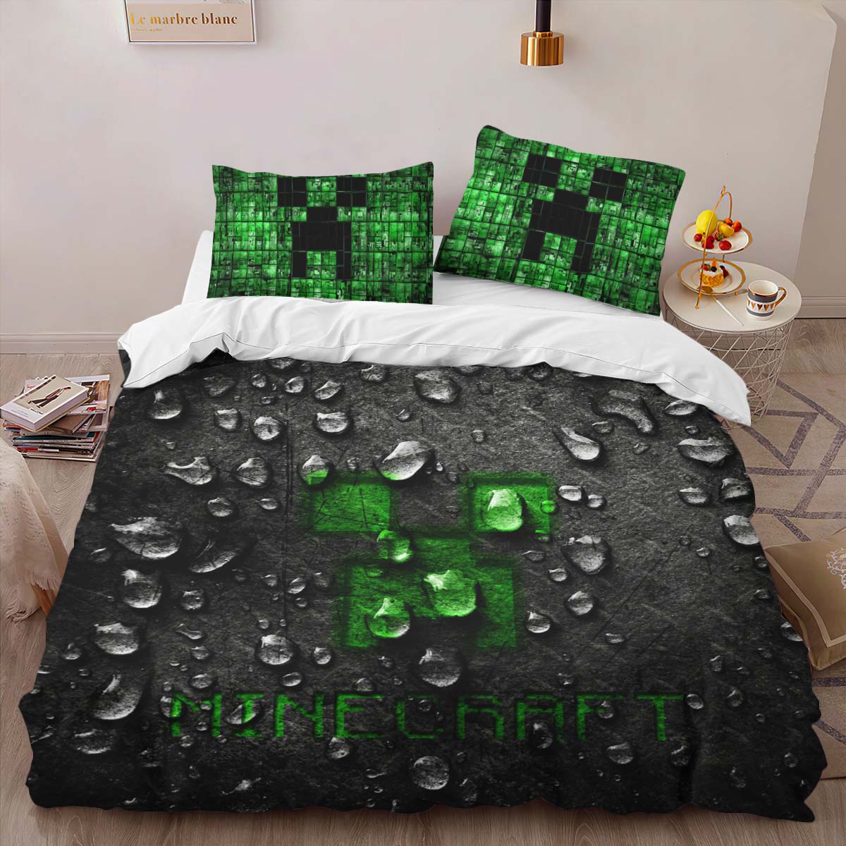 Minecraft Creeper Face 3 Duvet Cover 2