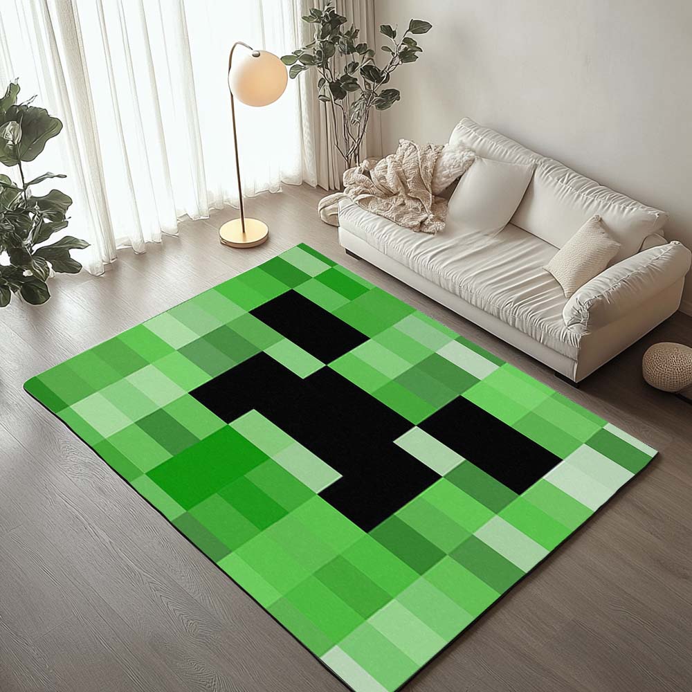 Minecraft Creeper Video Game Carpet Area Rugs Rug