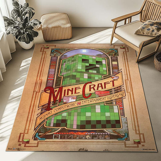 Minecraft Creeper and Characters Rug