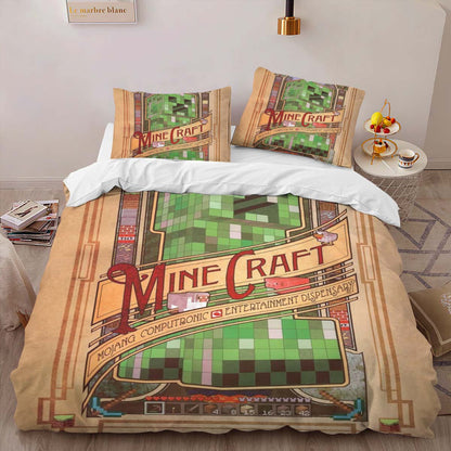 Minecraft Creeper and Characters Duvet Cover 2