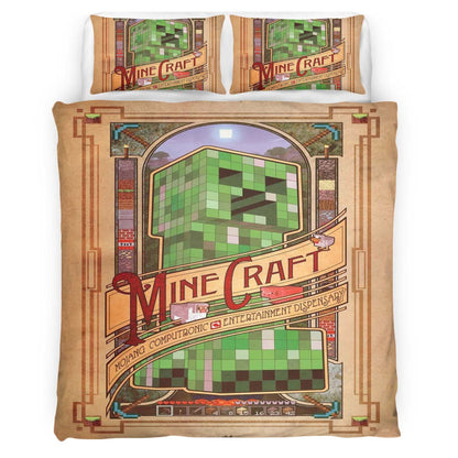 Minecraft Creeper and Characters Duvet Cover