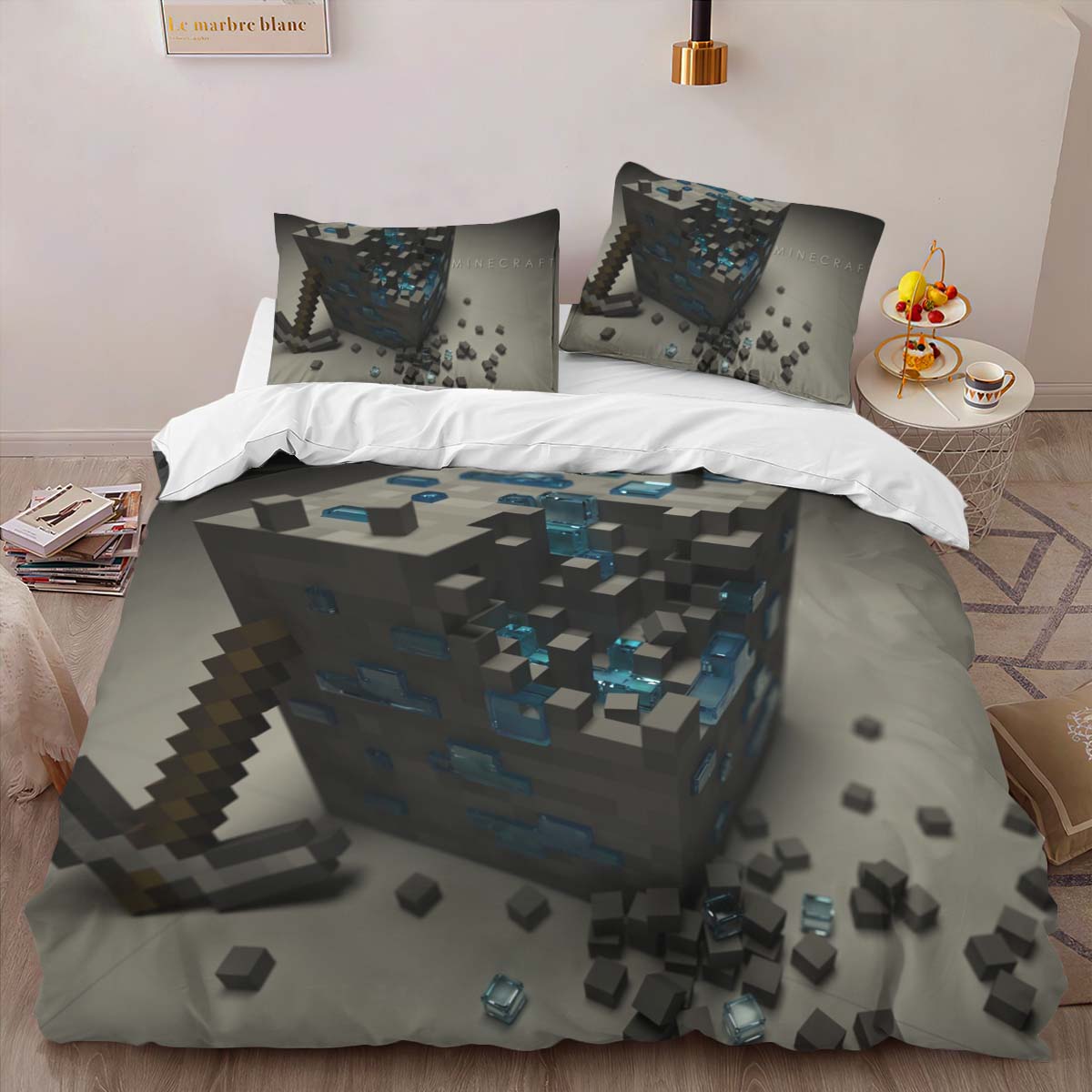 Minecraft Diamond Ore Duvet Cover 2