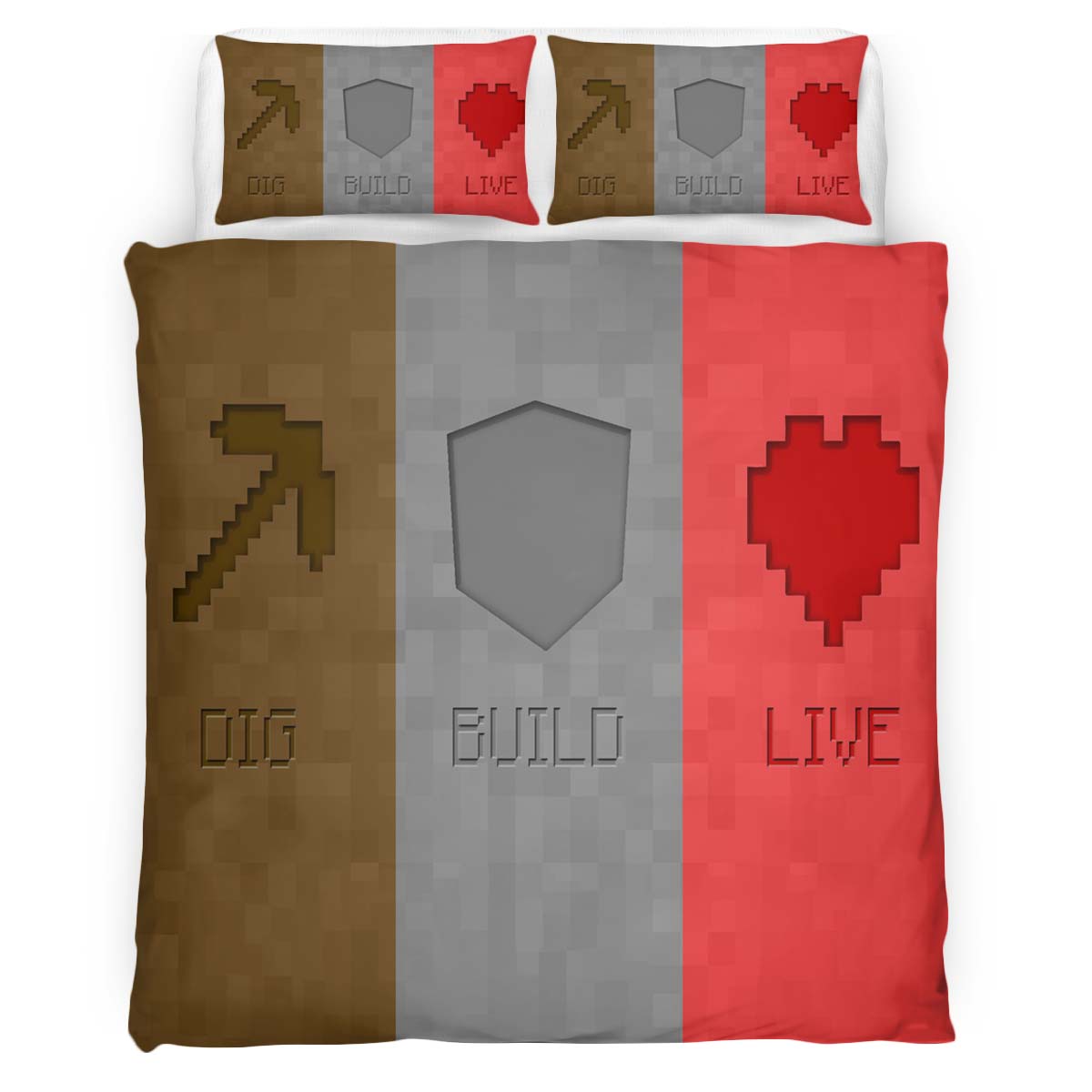 Minecraft Dig Build Live Duvet Cover