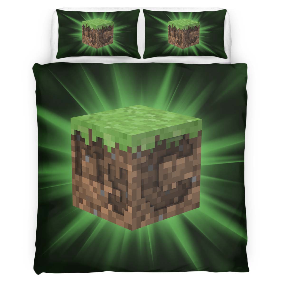 Minecraft Grass block Duvet Cover