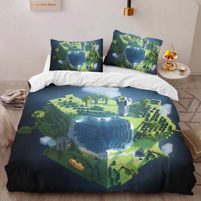 Minecraft Mountain Biome Planet Minecraft Duvet Cover 2