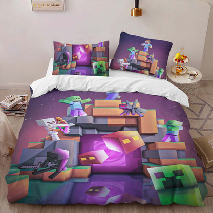 Minecraft Nether Biome Steve Fight Villains Duvet Cover 2