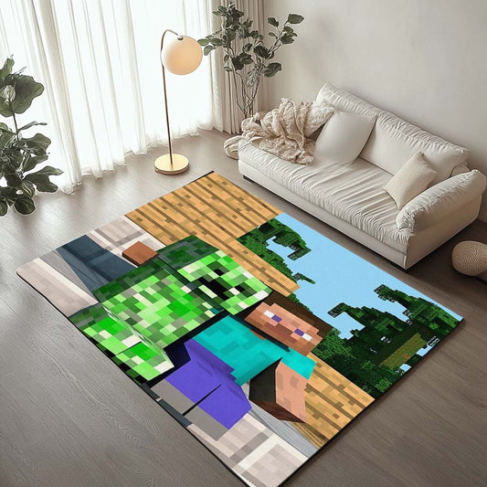 Minecraft Steve Creeper Area Rugs Rug
