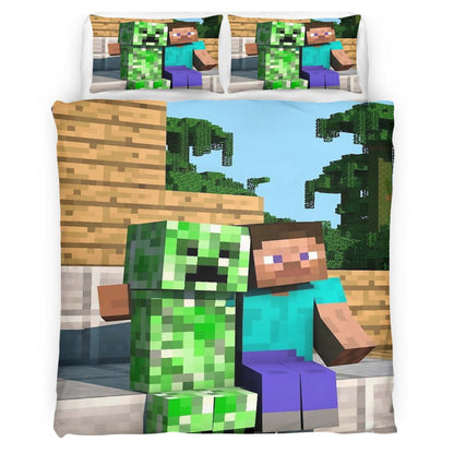 Minecraft Steve Creeper Area Rugs Duvet Cover
