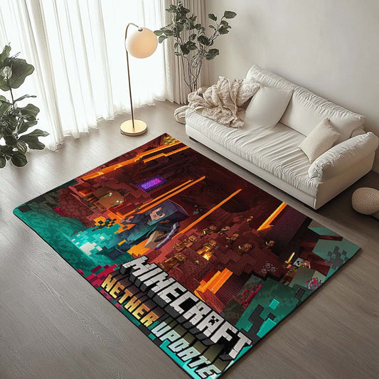 Minecraft Steve in Nether Update Biome Rug
